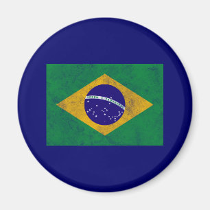 Brasilien - Vintage Flagge Magnet