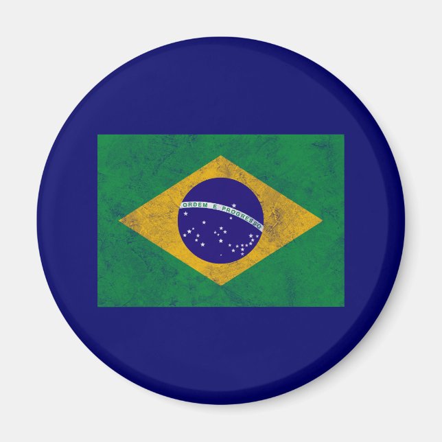 Brasilien - Vintage Flagge Magnet (Vorne)