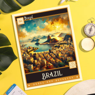 Brasilien Vintage Malerei Postkarte