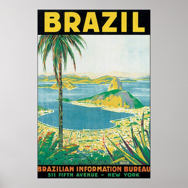 Brasilien Vintage Travel Poster (Vorne)