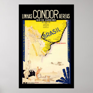 "Brasilien" Vintage Travel Poster