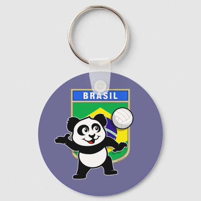 Brasilien Volleyball Panda Schlüsselanhänger (Vorderseite)