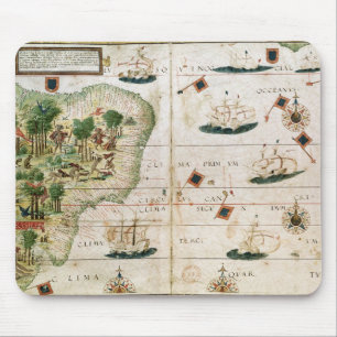 Brasilien vom "Miller-Atlas" durch Pedro Reinel Mousepad