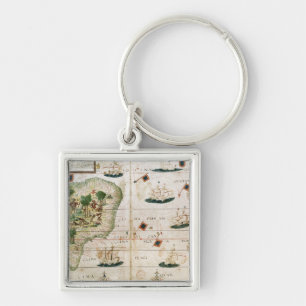 Brasilien vom "Miller-Atlas" durch Pedro Reinel Schlüsselanhänger