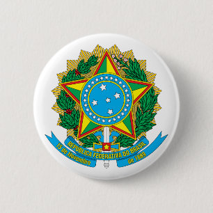 Brasilien-Wappen Knopf Button