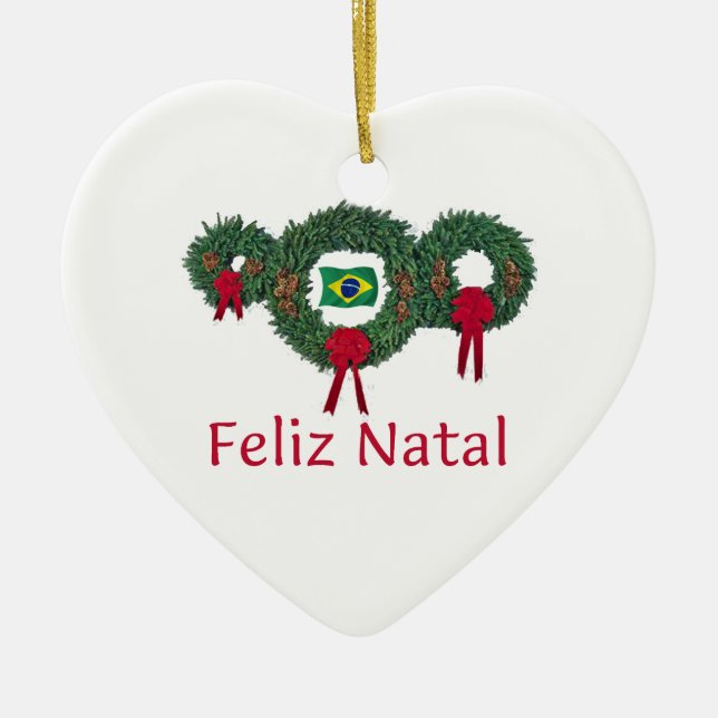 Brasilien-Weihnachten 2 Keramikornament (Vorne)