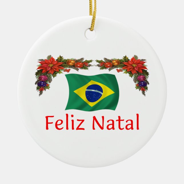 Brasilien-Weihnachten Keramik Ornament (Vorne)