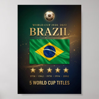 Brasilien WM-Meister Poster | 5-facher Sieg