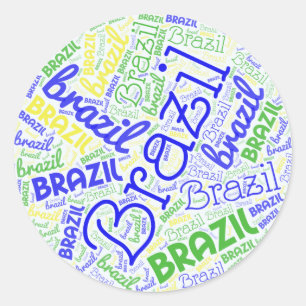 Brasilien Word Cloud Runder Aufkleber
