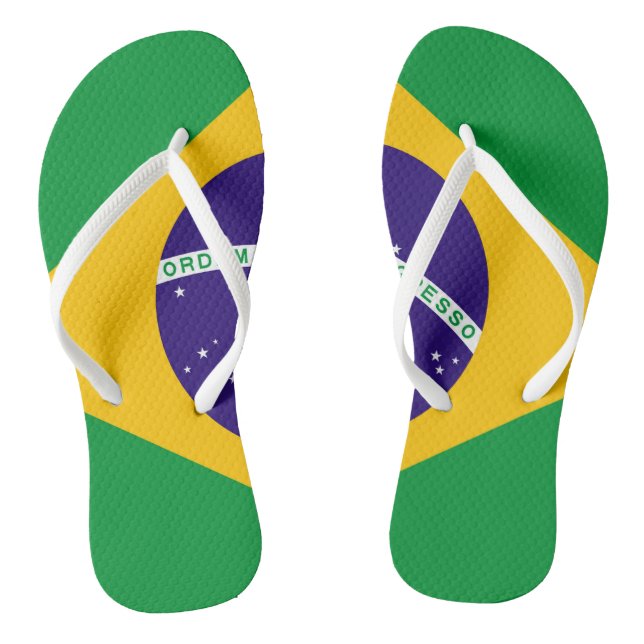 Brasilienflagge Flip Flops (Fußbett)