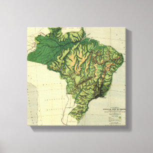 BrasilienPhysical Panoramic MapBrasilien Leinwanddruck