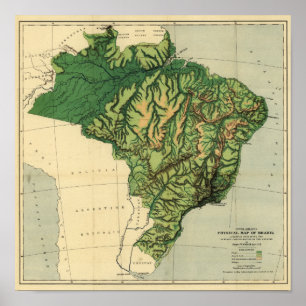 BrasilienPhysical Panoramic MapBrasilien Poster