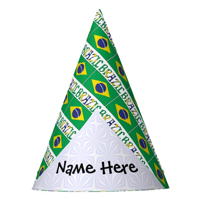 Brasiliens brasilianische Flagge geteert Personali Partyhütchen (Vorderseite)