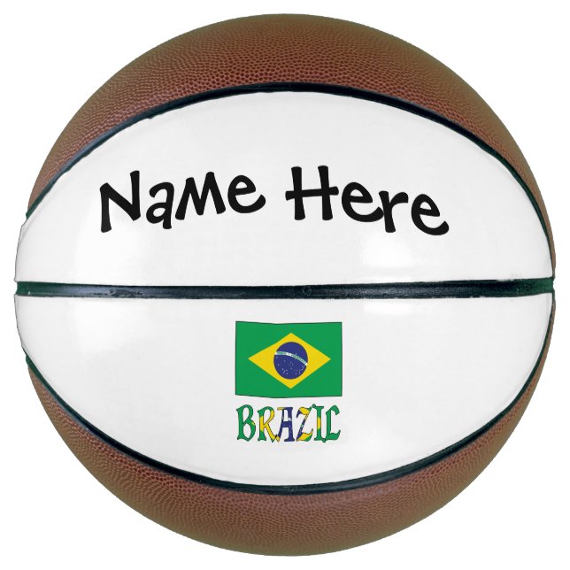 Brasiliens brasilianische Flagge Personalisiert Basketball (Vorderseite)
