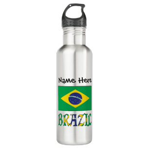 Brasiliens brasilianische Flagge Personalisiert Edelstahlflasche