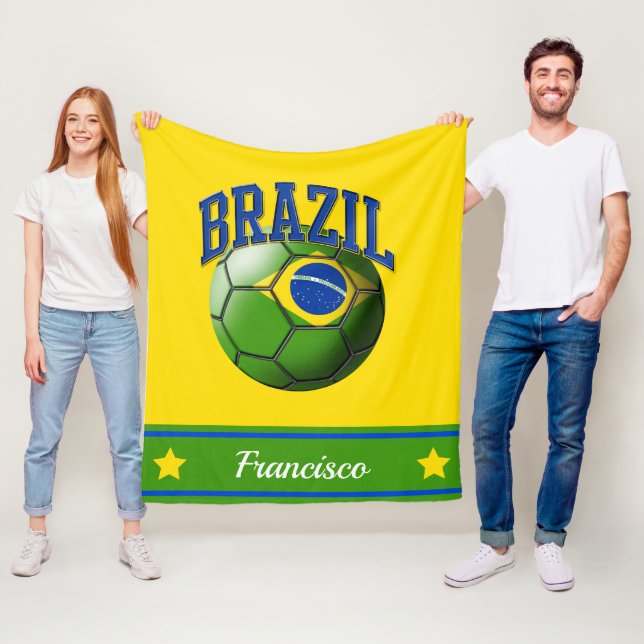 Brasiliens brasilianischer Flag-Fußball-Ball | Nam Fleecedecke (Beispiel)