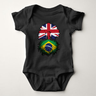 Brasiliens Flagge für britische britische Tree Roo Baby Strampler