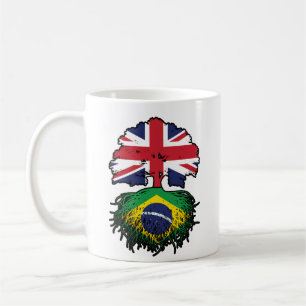 Brasiliens Flagge für britische britische Tree Roo Kaffeetasse