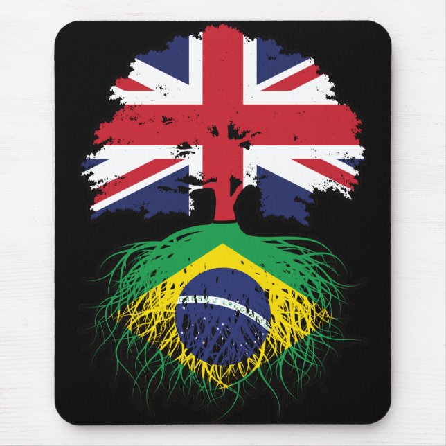 Brasiliens Flagge für britische britische Tree Roo Mousepad (Vorne)
