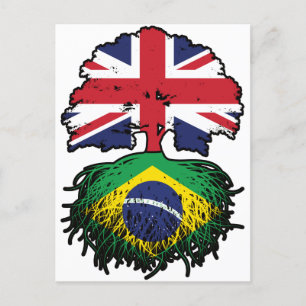 Brasiliens Flagge für britische britische Tree Roo Postkarte