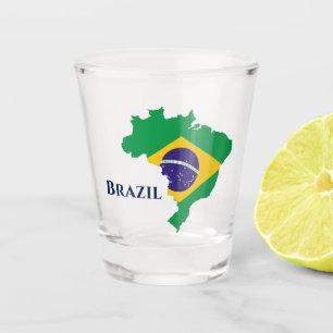 Brasiliens Flaggenkarte Schnapsglas