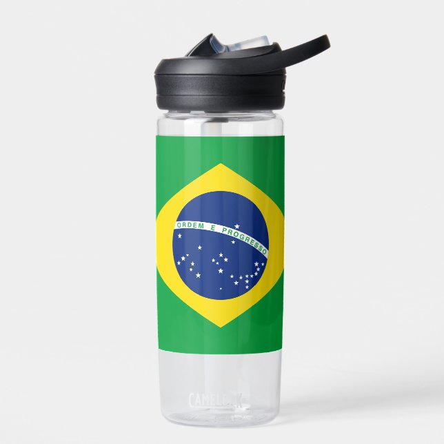 Brasiliens Flaggenpatriotischer brasilianischer Na Trinkflasche (Links)