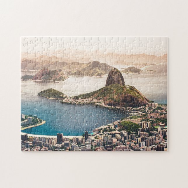 Brasiliens Iconic Rio De Janeiro Luftpanorama Puzzle (Horizontal)