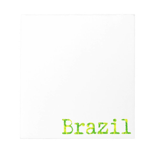 Brasiliens Schriftart für Grün und Gelb Notizblock (Vorderseite)