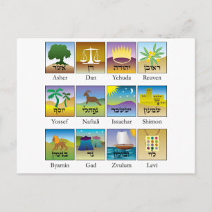 Brasões DAS dösen Tribos De Israel conforme ein Postkarte