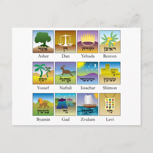 Brasões DAS dösen Tribos De Israel conforme ein Postkarte (Vorderseite)