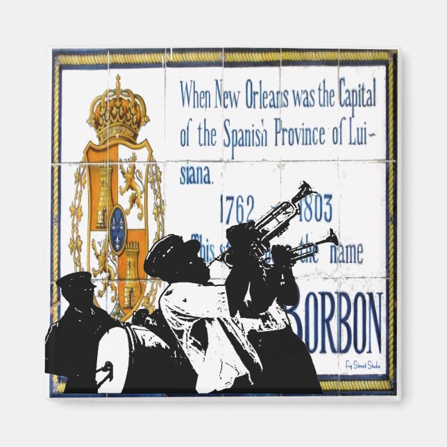 Brass Band Bourbon St. Tiles Magnet (Vorne)