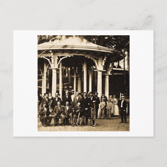 Brass Band in Saratoga Springs, New York ca. 1860e Postkarte (Vorderseite)
