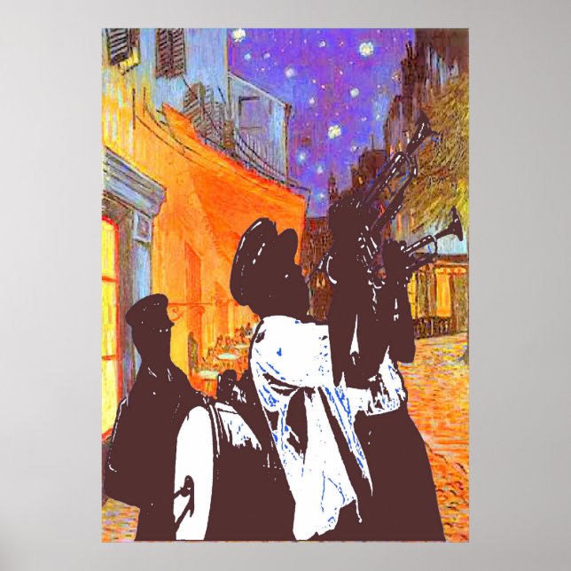 Brass Band, Nachtcafé Poster (Vorne)