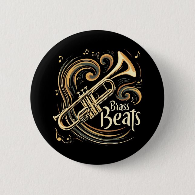 Brass Beats Trumpet Player Groove Button (Vorderseite)