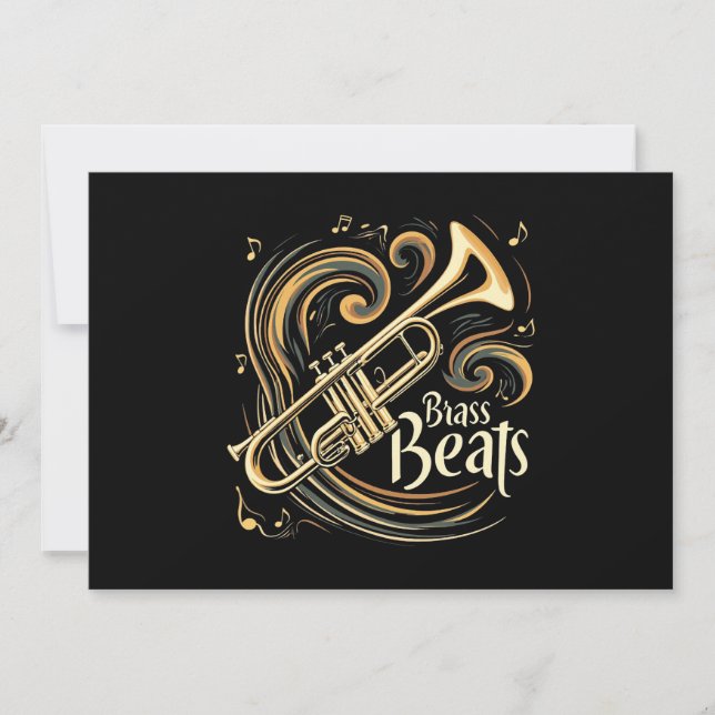 Brass Beats Trumpet Player Groove Einladung (Vorderseite)