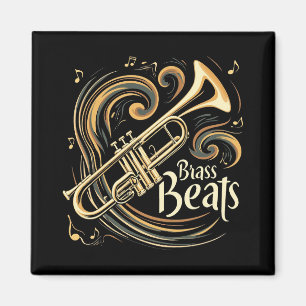 Brass Beats Trumpet Player Groove Magnet