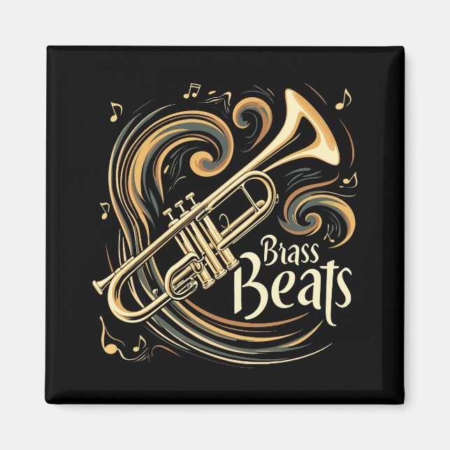 Brass Beats Trumpet Player Groove Magnet (Vorne)