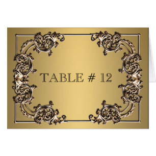 Brass gold verzierte Tischnummer Hochzeitsessen