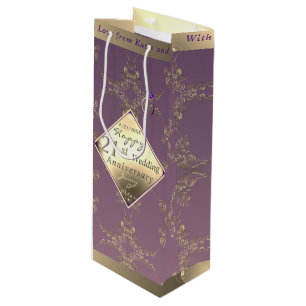 Brass & Iolite Geschenktasche zum 21. Geburtstag Geschenktüte Für Weinflaschen