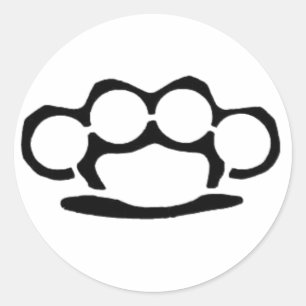 Brass Knuckles Runder Aufkleber