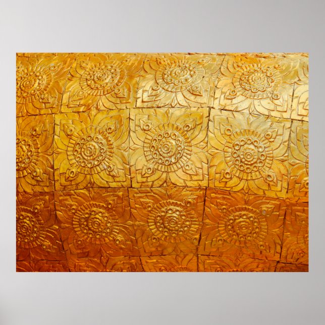 Brass-Quadrat mit Musterkabstract, Art, Grafik Poster (Vorne)
