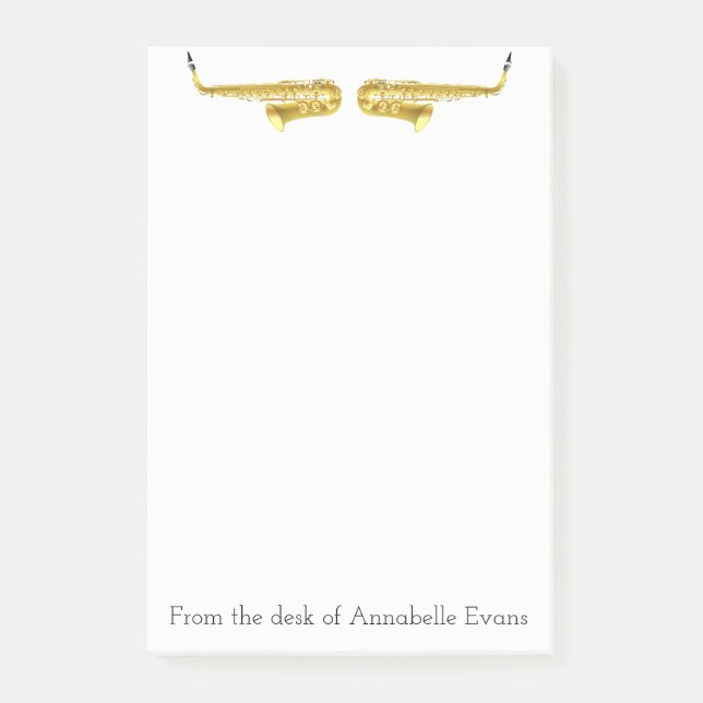 Brass Saxophones personalisieren Post-it Klebezettel (Vorderseite)
