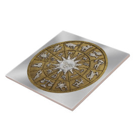 Brass Zodiac Wheel Fliese