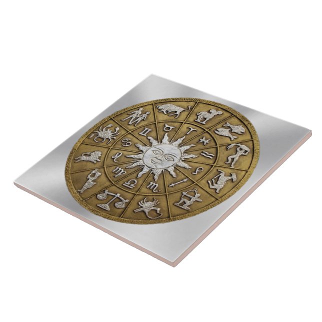 Brass Zodiac Wheel Fliese (Seite)