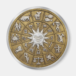 Brass Zodiac Wheel Magnet