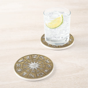Brass Zodiac Wheel Untersetzer