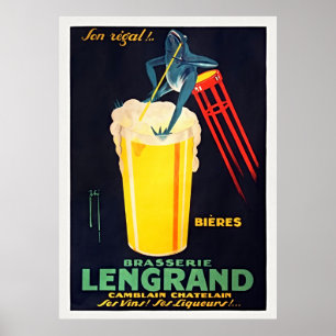 Brasserie Lengrand Vintag Food & Drink Poster