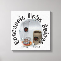 Brasserie Orbe Suisse Druck auf Keilleinwand