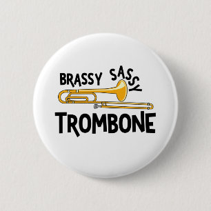 Brassy Sassy Trombone Button