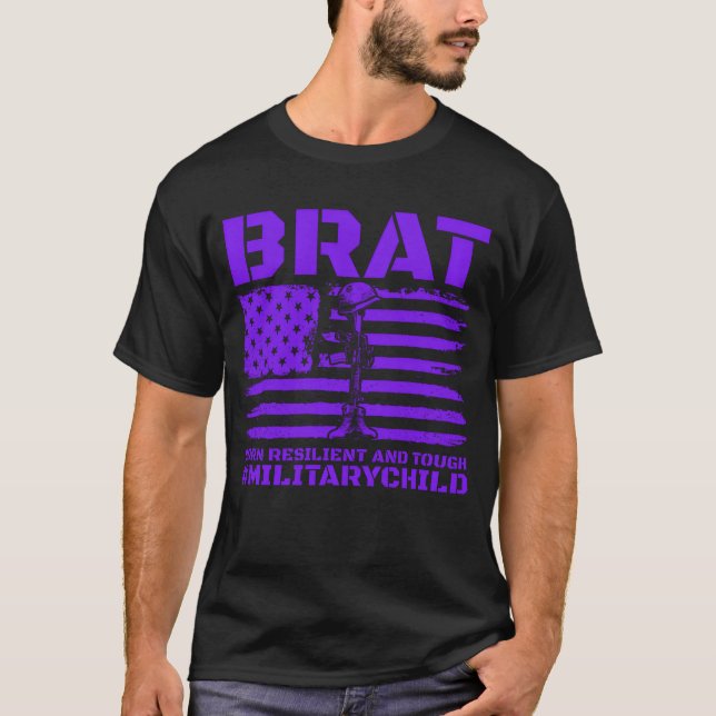 BRAT Born Resilient Andough MilitaryChildmilit boy T-Shirt (Vorderseite)